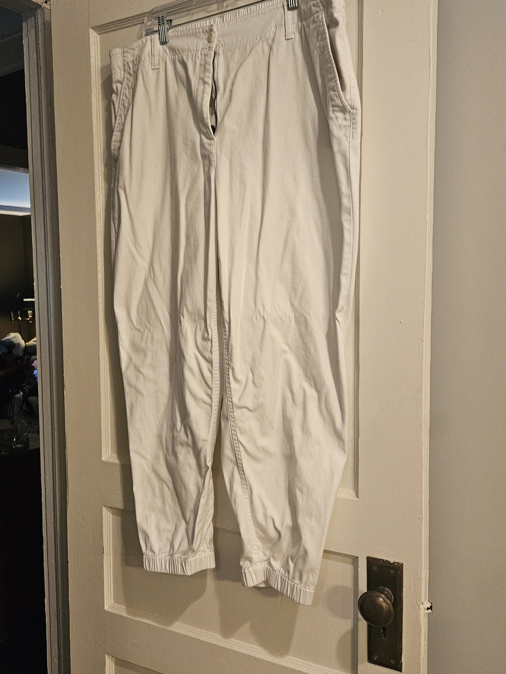 Talbots Women's White Jogger Twill Pants, Size XL